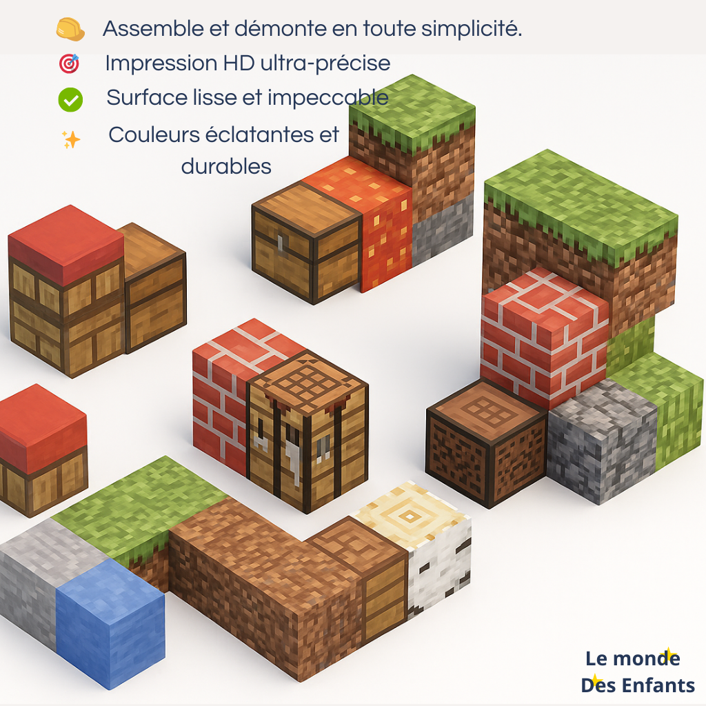 Cubes Magnétiques Minecraft : jeu de construction ludique et créatif
