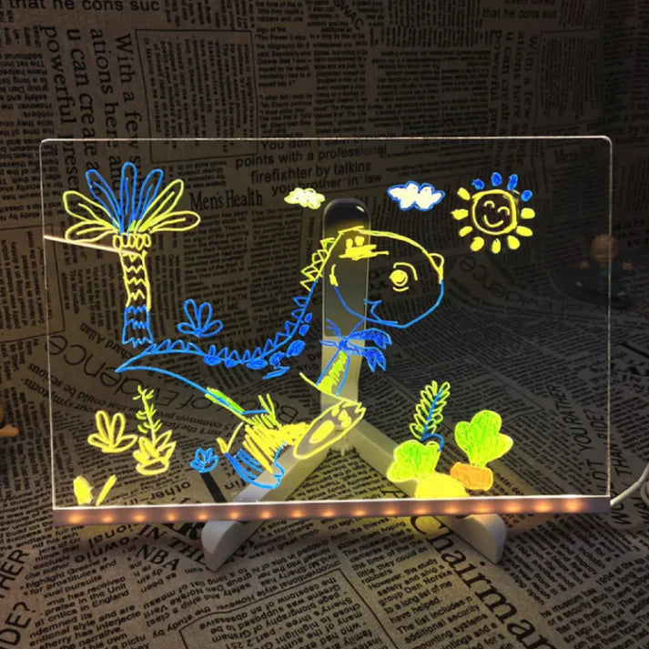 Tablette de Dessin Lumineuse pour enfant (7 feutres offerts)