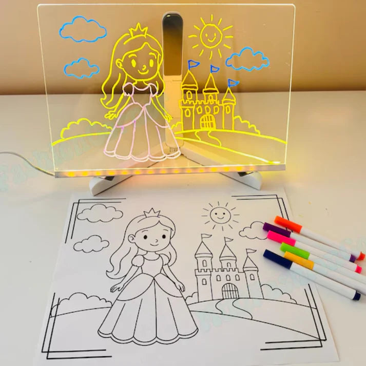 Tablette de Dessin Lumineuse pour enfant (7 feutres offerts)