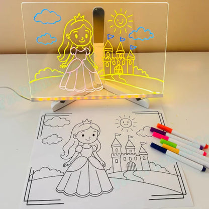Tablette de Dessin Lumineuse pour enfant (7 feutres offerts)